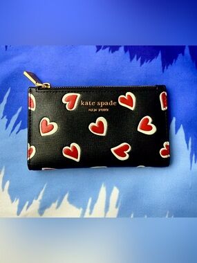 Kate Spade Morgan Stencil Hearts Slim Bifold Wallet